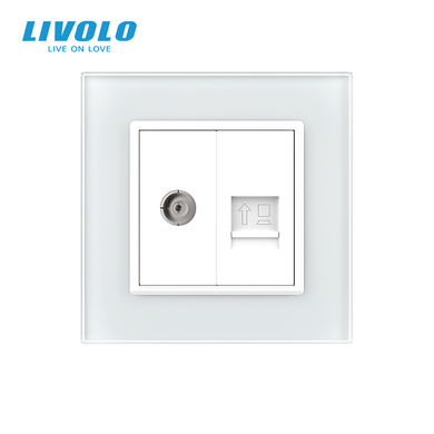 Розетка комп'ютерна RJ-45 і ТБ розетка Livolo