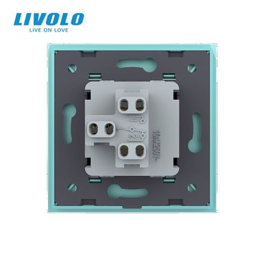 Одноклавішний вимикач Livolo зелений скло (VL-C7K1-18)
