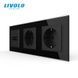 LIVOLO smart touch-sensitive pass-through dimmer with 2 sockets, black, glass, 2A 230V