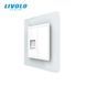 Компьютерная розетка RJ-45 LIVOLO белая 2.5D стекло