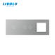 3-Gang Frame for 1-Touch and 2-Touch Switches and Socket (1-2-0) LIVOLO tempered glass