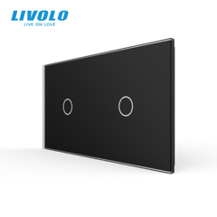 2-Gang Frame for Two 1-Touch Switches (1-1) LIVOLO tempered glass