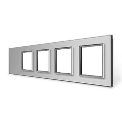 Quadruple blank panel X Gang 4 Frame glass (Х-0-0-0-0) Livolo