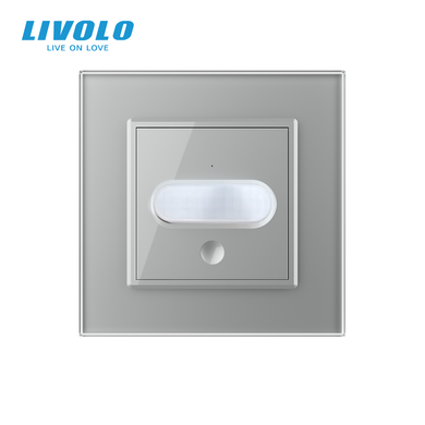 Presence and motion sensor with automatic and manual control Livolo gray frosted glass