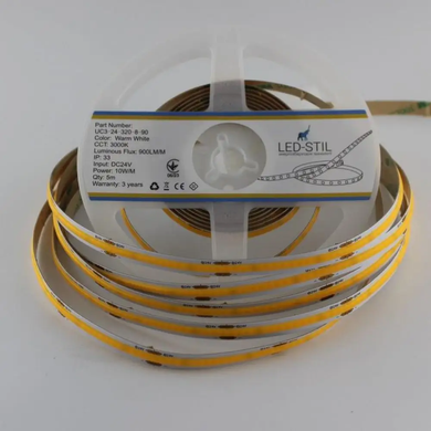 LED strip LED-STIL 3000K 10 W/m COB 320 diodes IP33 24 Volt 900 Lm warm light