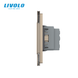 LIVOLO smart touch-sensitive walk-through dimmer with 2 sockets, gold, glass, 2A 230V