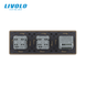 Smart touch-sensitive through/3 way switch with 2 sockets LIVOLO gold 2.5D glass