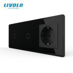 Сенсорний вимикач 2 сенсора 1 розетка Livolo