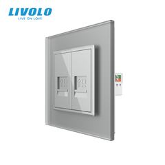Розетка компьютерная двойная RJ-45 Livolo