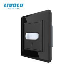 PPresence and motion sensor with automatic and manual control Livolo black 2.5D glass