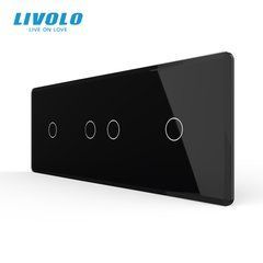 3-Gang Frame for Two 1-Touch and One 2-Touch Switches (1-2-1) LIVOLO tempered glass