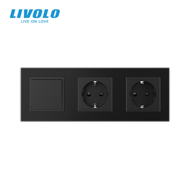 Mechanical switch 1 gang 2 socket Livolo