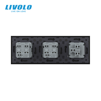 Mechanical switch 1 gang 2 socket Livolo