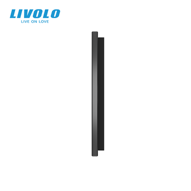 LIVOLO 4-post frame for 2 touch and 2 two-touch switches (1-1-2-2), glass, frosted black, 294&times;80 mm