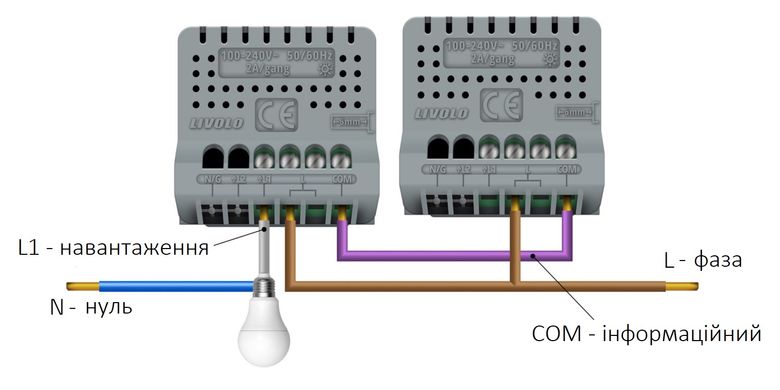 Smart touch dimmer switch 1 gang 2 way EC Livolo