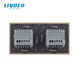 Smart touch switch LIVOLO 2 buttons (1-1) gold glass Wi-Fi