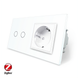 Smart ZigBee touch switch 2 gang 1 socket Livolo