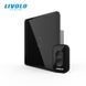 Radio-controlled (remote) touch switch LIVOLO black 2.5D glass, with remote control, 5A 230V, no neutral