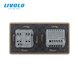 LIVOLO walk-through sensor dimmer 2 sensors with socket IP44, gold 2.5D, 16A 230V, with grounding, blinds
