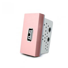 USB-A socket module Livolo pink (C7-1USB-17)
