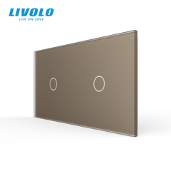 2-Gang Frame for Two 1-Touch Switches (1-1) LIVOLO tempered glass