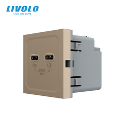 Механізм розетка USB Type-C з Power Delivery 65W Livolo