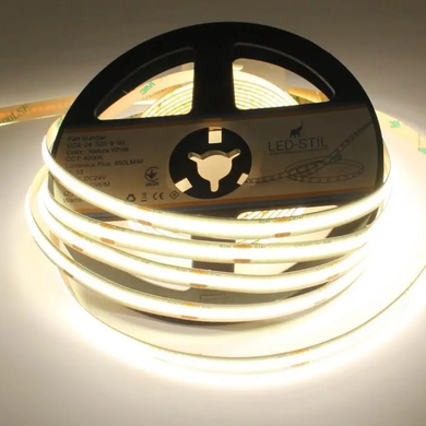 Світлодіодна стрічка LED-STIL 4000K 10 Вт/м COB 320 діодів IP33 24 Вольта 950 Lm нейтральне світло