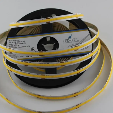 Світлодіодна стрічка LED-STIL 4000K 10 Вт/м COB 320 діодів IP33 24 Вольта 950 Lm нейтральне світло