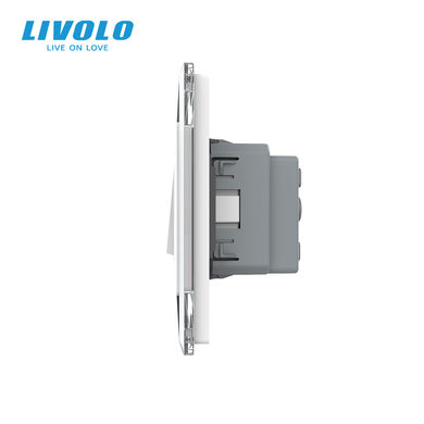 Перекрёстный выключатель LIVOLO, 2 клавиши + 2 розетки, 16 А, с заземлением