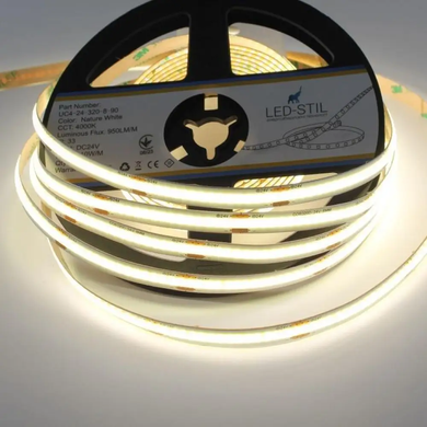 Светодиодная лента LED-STIL 4000K 10 Вт/м COB 320 диодов IP33 24 Вольта 950 Lm нейтральный свет