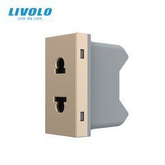Механізм універсальна розетка 2 в 1 Livolo