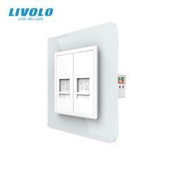 Розетка комп'ютерна подвійна RJ-45 Livolo