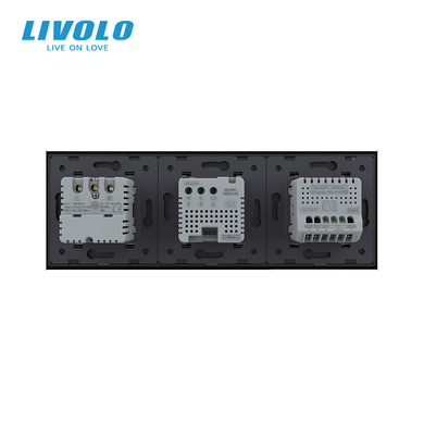 LIVOLO smart thermostat for underfloor heating with switch and USB Type-C socket 18 W, black, glass