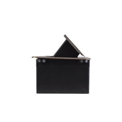 LIVOLO built-in desktop socket block, 3 earthed mains sockets, bronze, aluminium, 265 &times; 118 &times; 70 mm, smooth opening