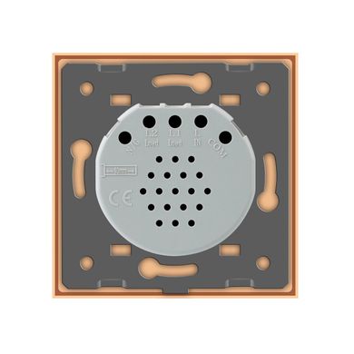 Сенсорний вимикач 2 сенсора Livolo золото скло (VL-C702-13)