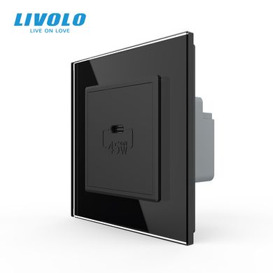 Розетка USB Type-C з блоком живлення 45W Livolo