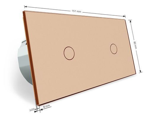 Розумний сенсорний ZigBee вимикач 2 сенсора (1-1) Livolo золото (VL-C701Z/C701Z-13)