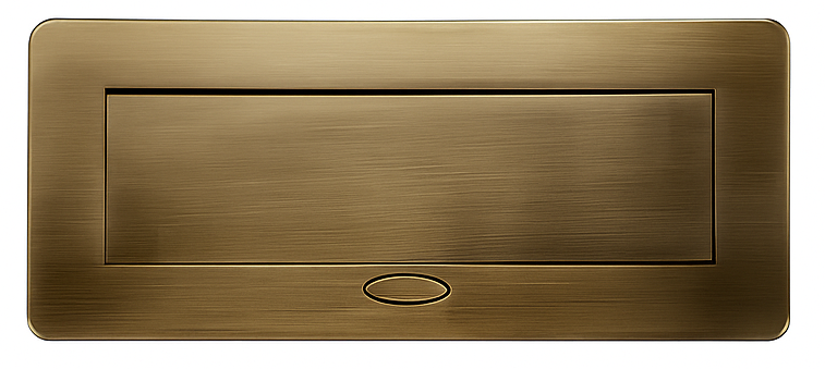 LIVOLO built-in desktop socket block, 3 earthed mains sockets, bronze, aluminium, 265 &times; 118 &times; 70 mm, smooth opening