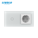 Touch light switch LIVOLO, 1 gang + socket, 16 A, earthed