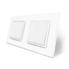 Комплект двухклавишных выключателей Livolo белый стекло (VL-C7K2K2-11)
