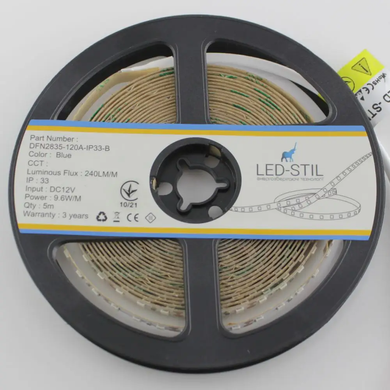 LED стрічка LED-STIL 2835 120 шт, DC 12V, 9,6 W, IP33, синій колір світіння