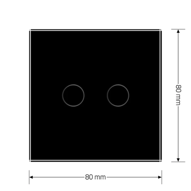 Smart ZigBee touch switch 2 gang Livolo black glass (VL-C702Z-12)