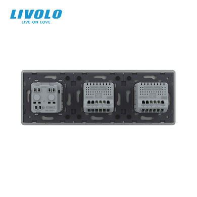 Сенсорный выключатель 2 сенсора 1 розетка Livolo