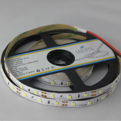 LED стрічка LED-STIL 6000K, 6 Вт/м, 2835, 60 діодів, IP33, 12V, 500 LM, холодне світло