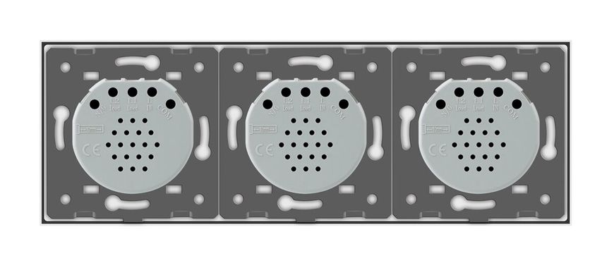 Умный сенсорный ZigBee выключатель 4 сенсора (1-1-2) Livolo белый стекло (VL-C701Z/C701Z/C702Z-11)