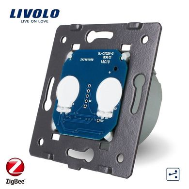 Умный механизм сенсорный проходной/перекрестный ZigBee выключатель 2 сенсора Livolo
