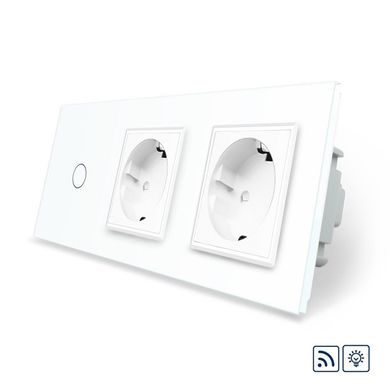Remote touch dimmer 1 gang 2 sockets Livolo