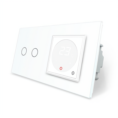 Touch switch 2 gang Thermostat with external temperature sensor for warm floors Livolo