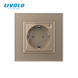 Smart EC socket with grounding LIVOLO gold matte glass