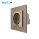 Smart EC socket with grounding LIVOLO gold matte glass